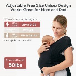 BABY WRAP CARRIER MO-AIR MESH UNICO BLACK
