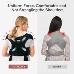 FULAR PORTABEBÉS WRAP MO-AIR MESH UNICO NEGRO